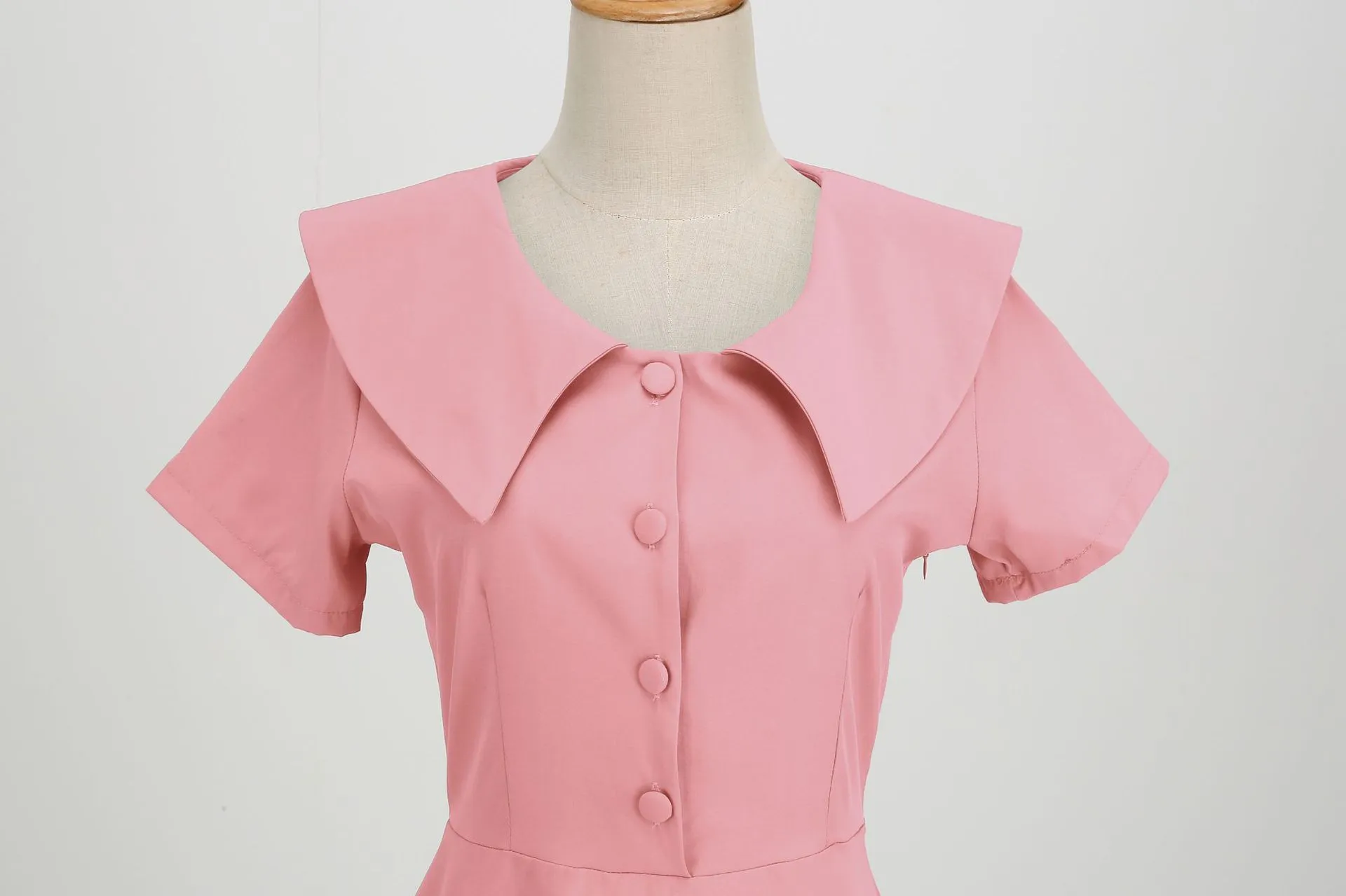 1950s Retro Vintage Party Swing Dress Elegant Rockabilly Short Sleeve Pin Up Dress