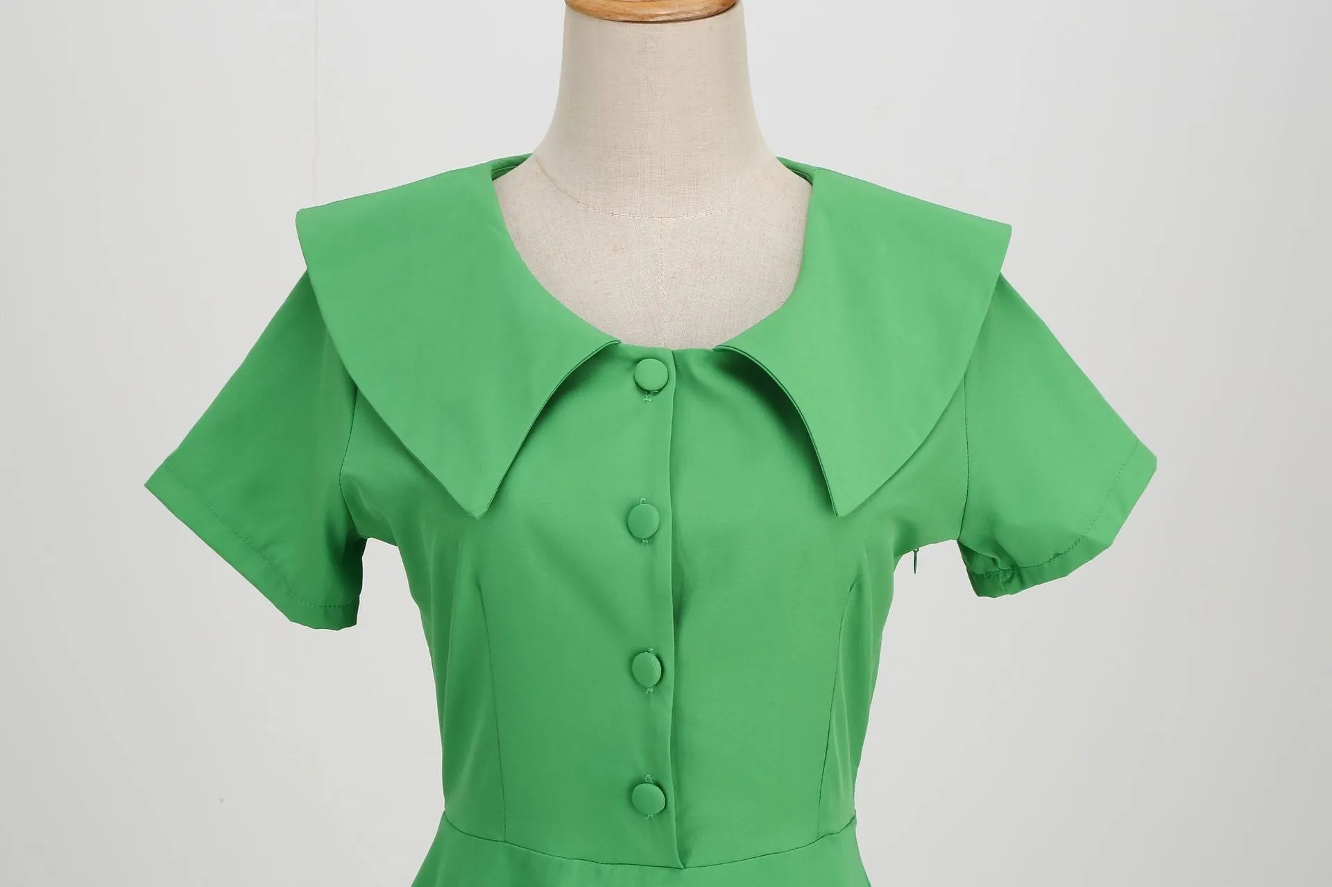 1950s Retro Vintage Party Swing Dress Elegant Rockabilly Short Sleeve Pin Up Dress