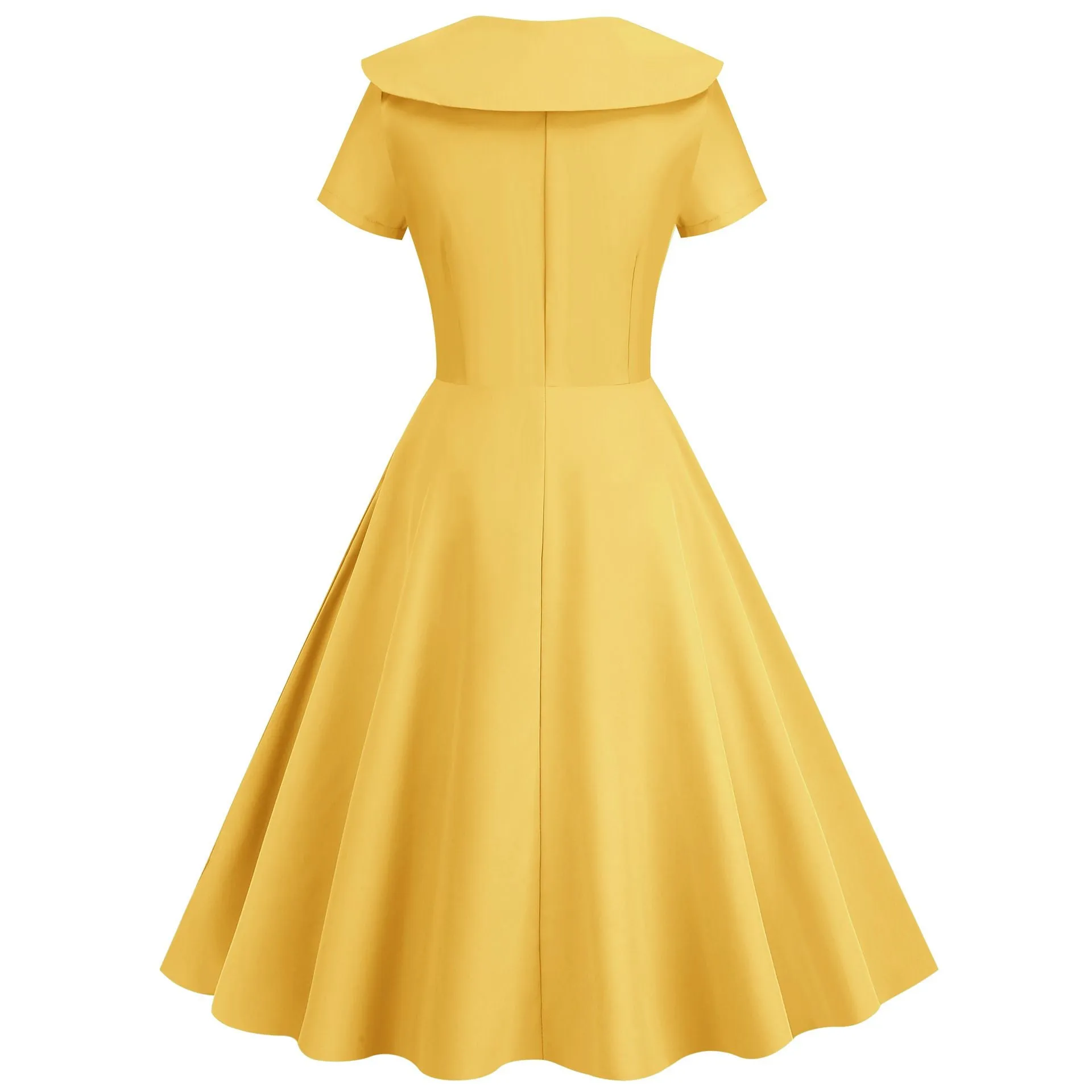 1950s Retro Vintage Party Swing Dress Elegant Rockabilly Short Sleeve Pin Up Dress
