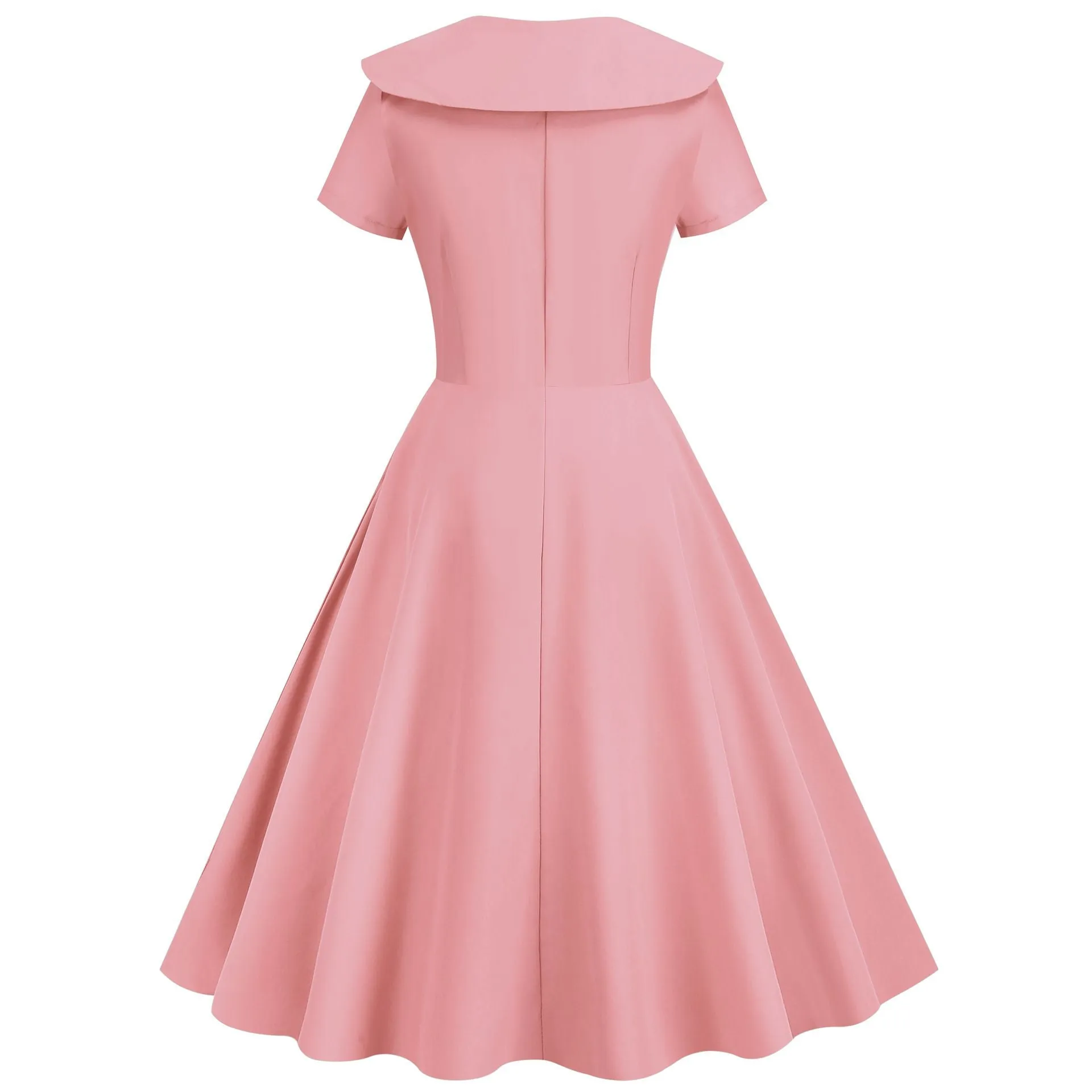 1950s Retro Vintage Party Swing Dress Elegant Rockabilly Short Sleeve Pin Up Dress