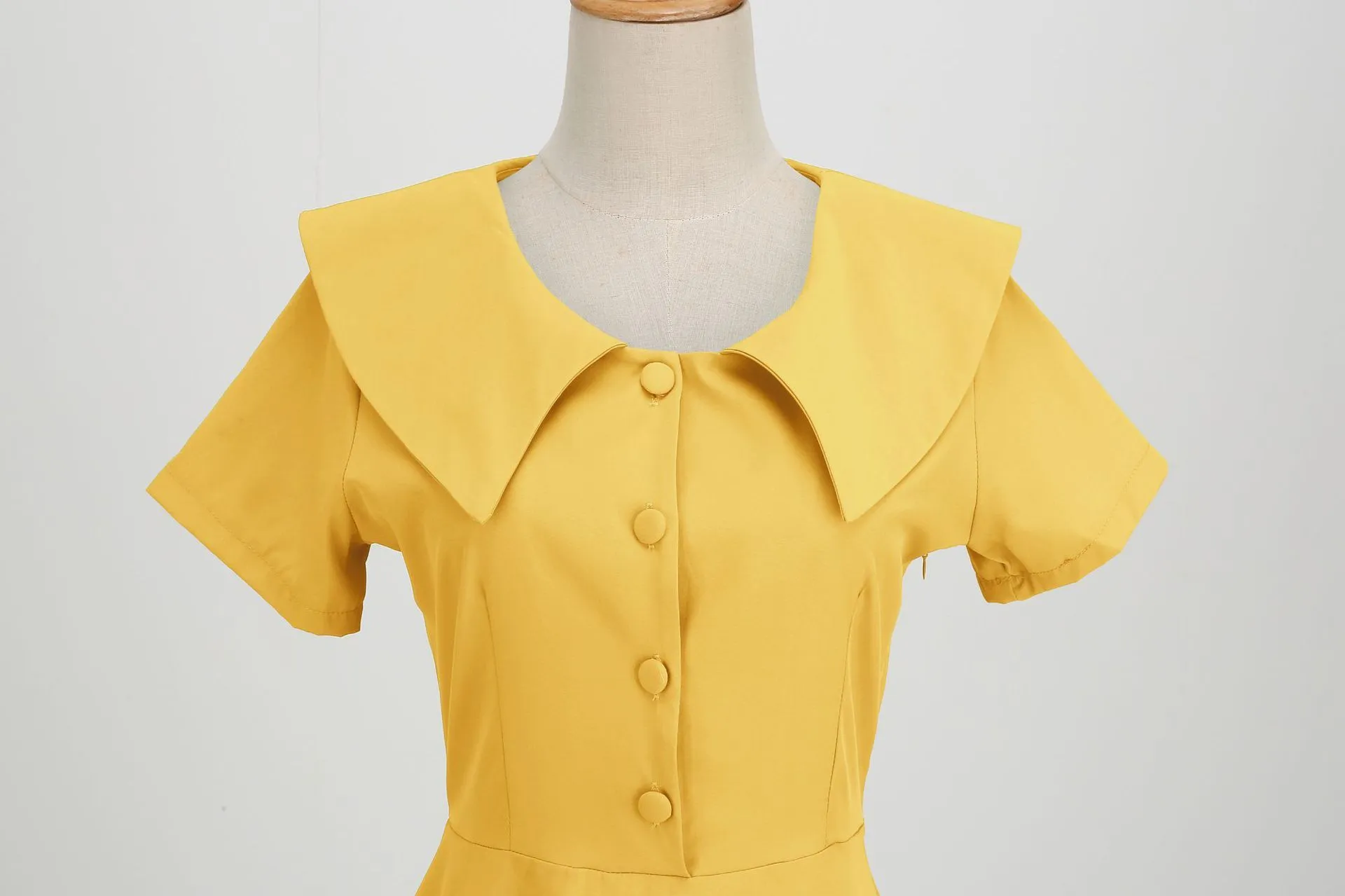 1950s Retro Vintage Party Swing Dress Elegant Rockabilly Short Sleeve Pin Up Dress