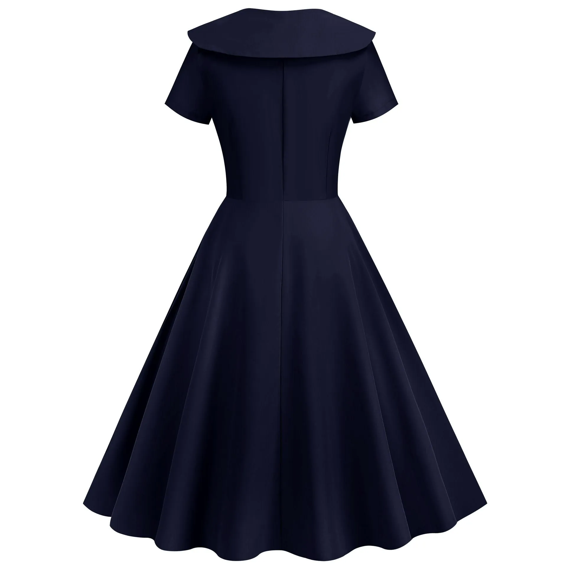 1950s Retro Vintage Party Swing Dress Elegant Rockabilly Short Sleeve Pin Up Dress