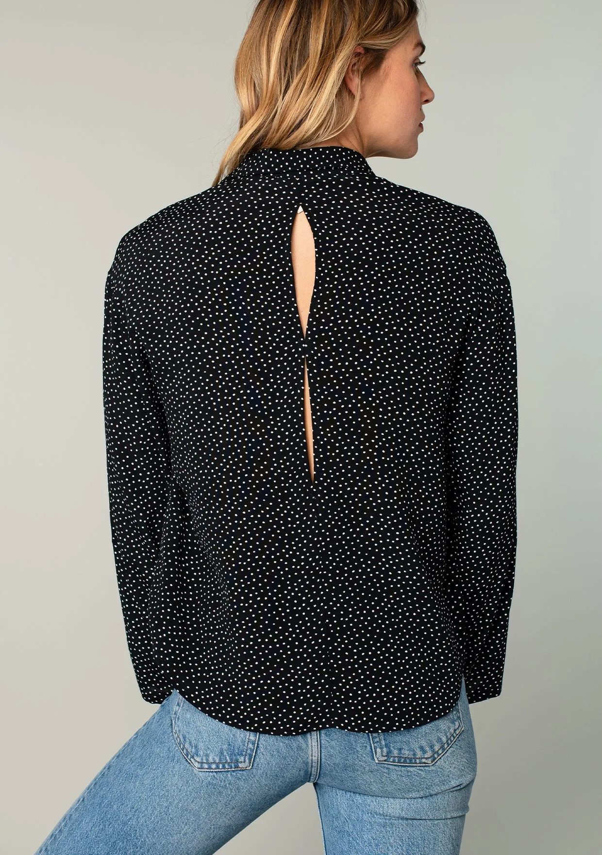 Bardot Button Up Polka Dot Blouse