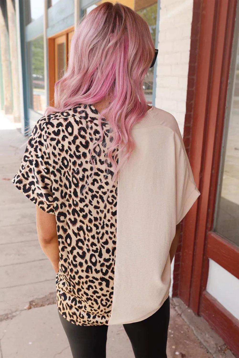 Bi-Color Leopard Print Shirt