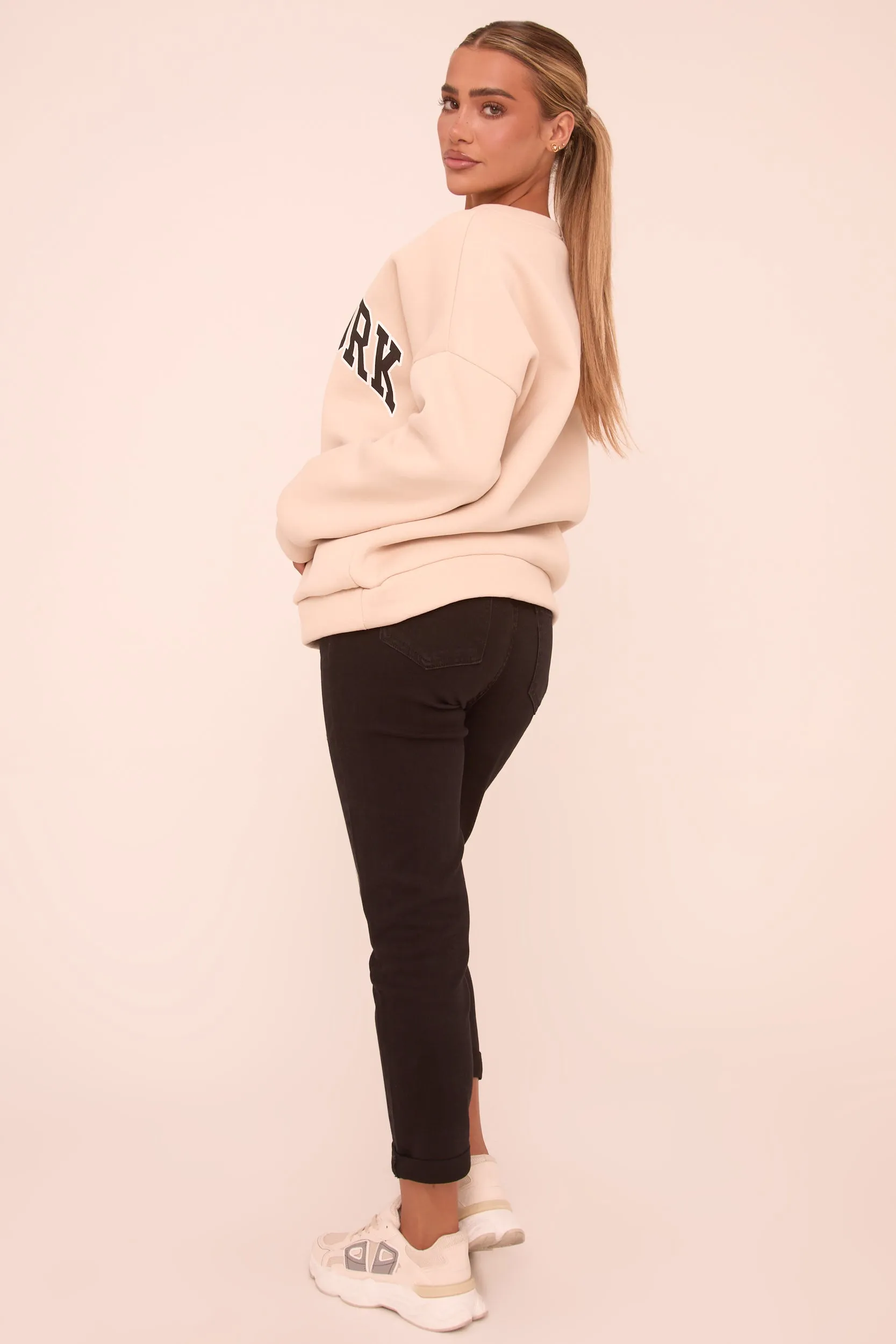 Black High Waist Turn Up Hem Mom Jeans - Corra