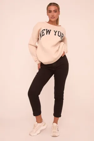 Black High Waist Turn Up Hem Mom Jeans - Corra