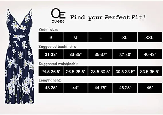 Black Pink Floral Summer Short Sleeve V-Neck Floral Casual Ladies Dress with Pockets - OUGES