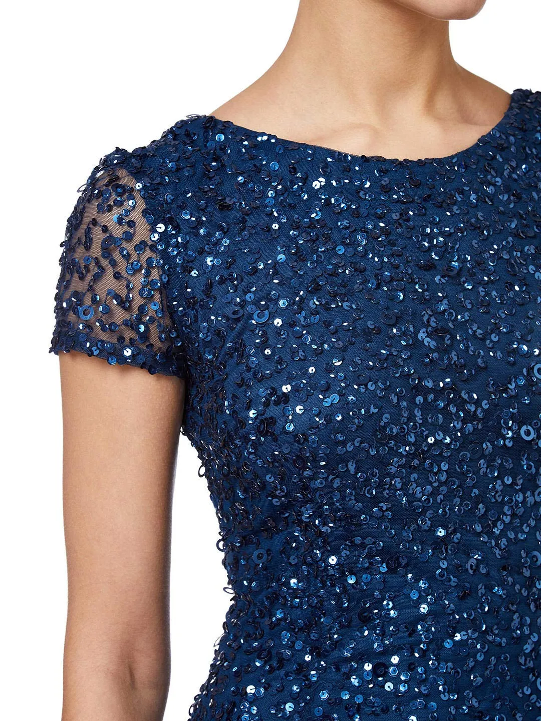 Blush Women's Short-Sleeve All Over Sequin Gown - Adrianna Papell