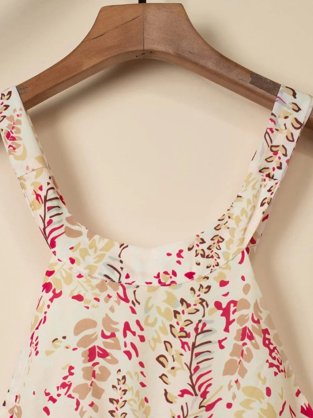 Bohemian Halterneck Maxi Floral Dress with Back Ribbon Ties