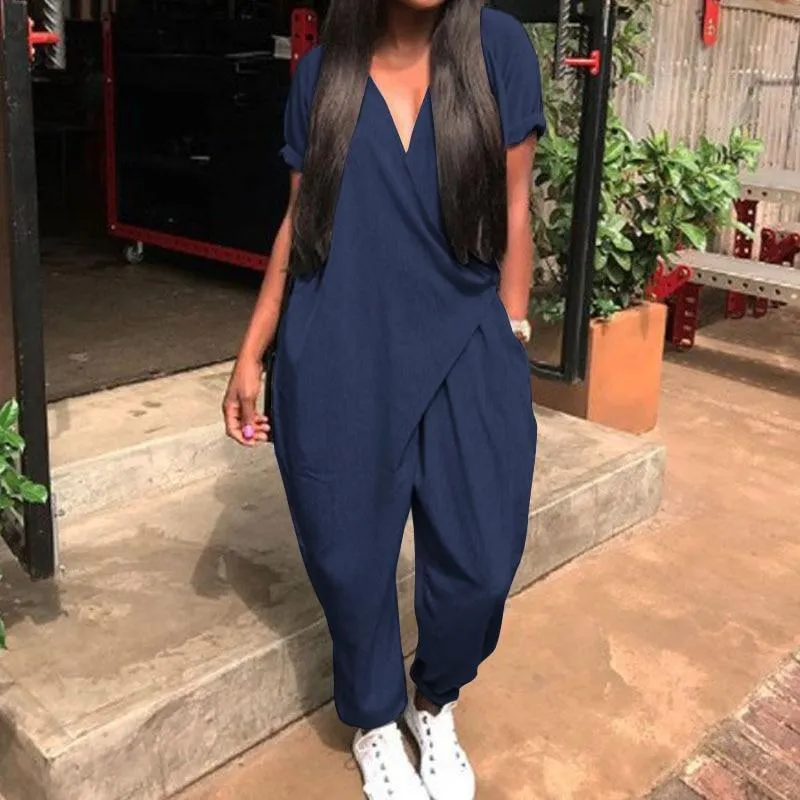 Boheo Romper Overalls V-neck, short sleeves