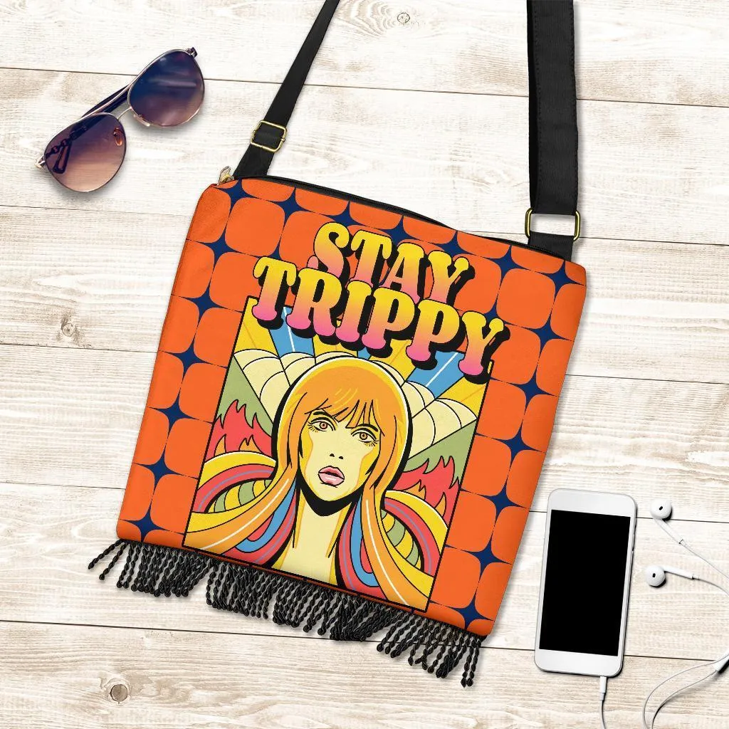 Boho Bag (Canvas) - 70s Psychedelic Retro Style #110 Retro | Hobo Slouchy Bag Crossbody, Shoulder Bags for Women Hobo, Boho Hobo Bag