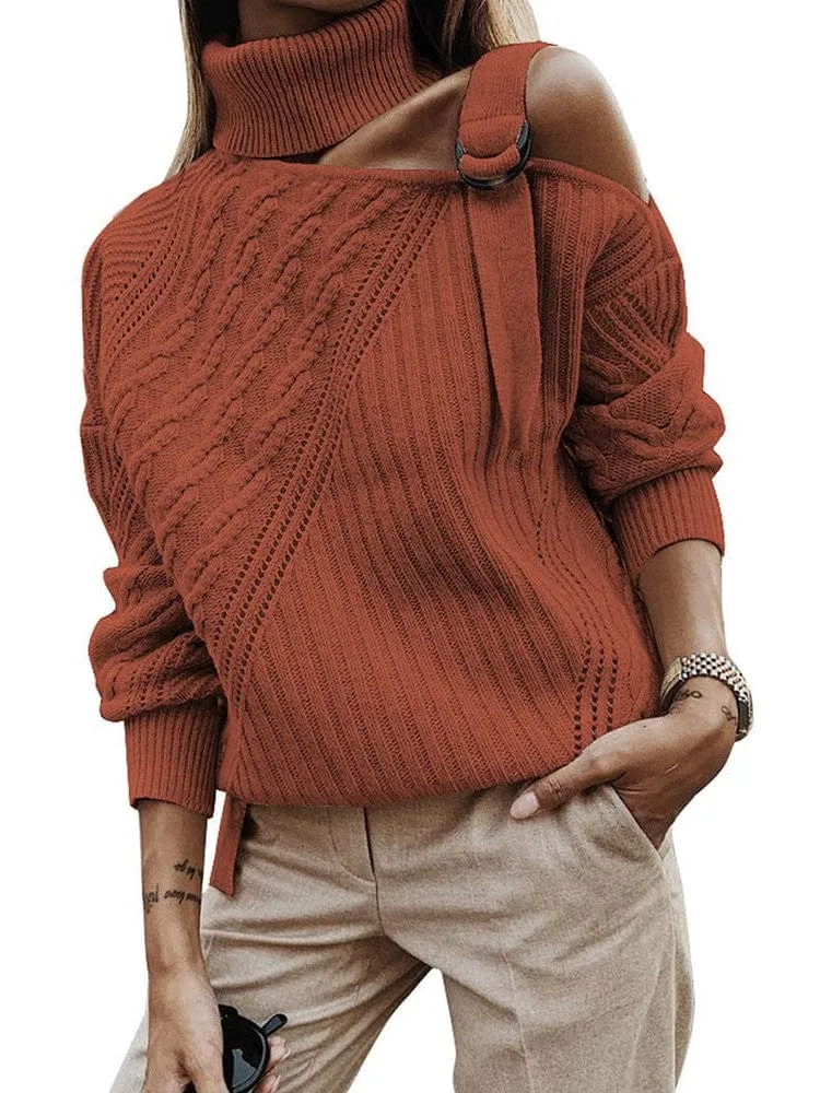 Button Detail Asymmetrical Knit Top