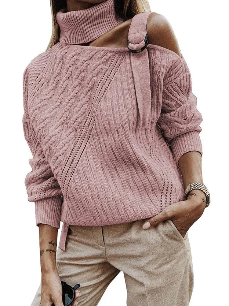Button Detail Asymmetrical Knit Top