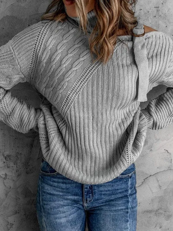 Button Detail Asymmetrical Knit Top