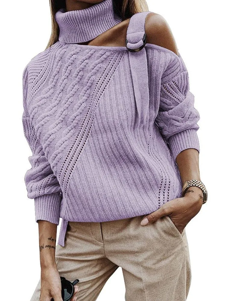 Button Detail Asymmetrical Knit Top