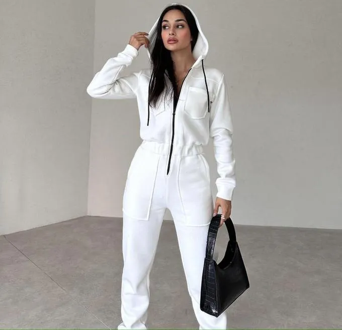 ch # 524 Dual-Pocket Fleece Romper for Chilly Days