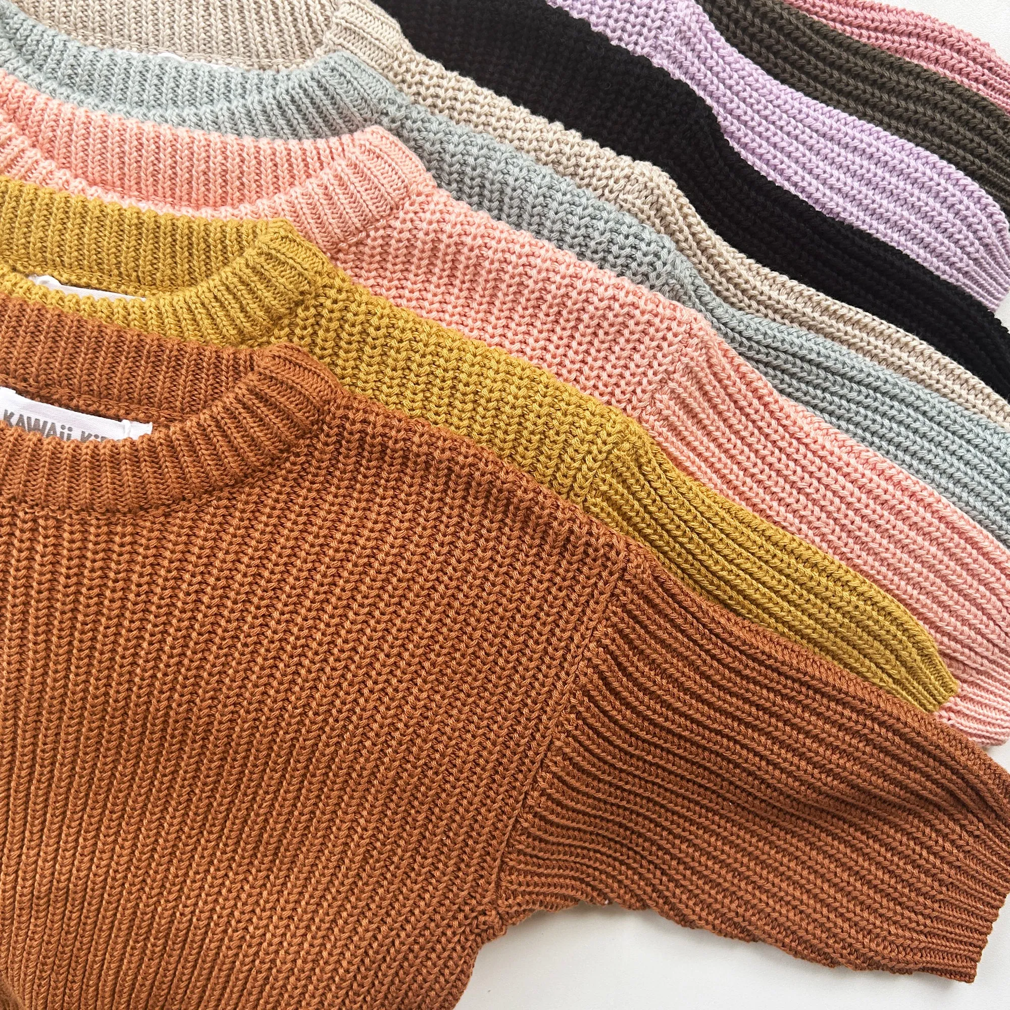 Chunky Cotton Knit Jumper (Olive)