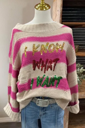 Colorblock Sequined Knit Sweater