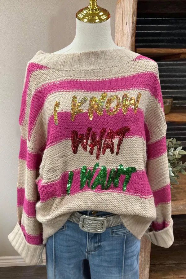 Colorblock Sequined Knit Sweater