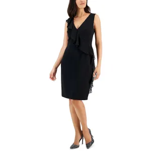 Connected Apparel Womens Ruffled Mini Cocktail And Party Dress