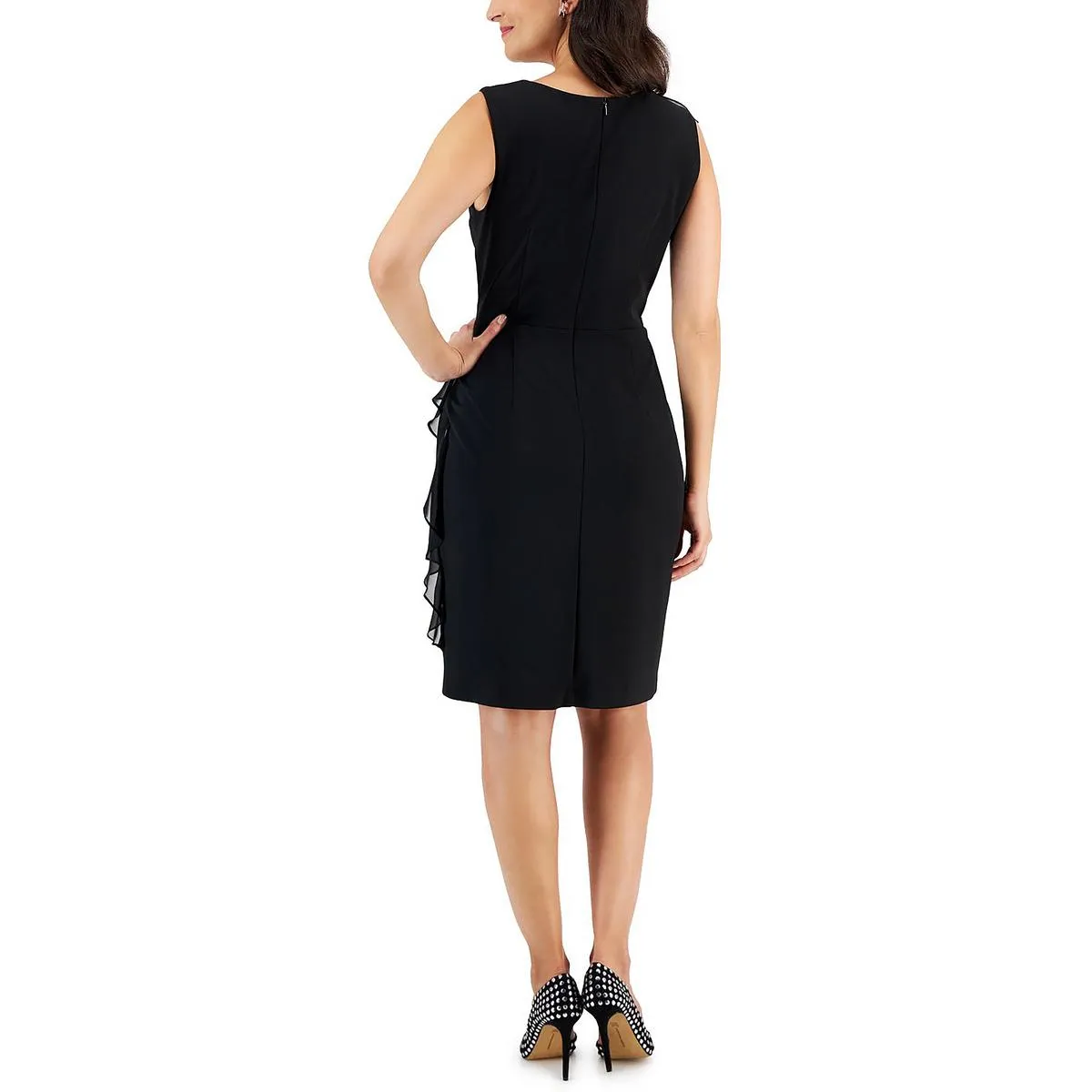 Connected Apparel Womens Ruffled Mini Cocktail And Party Dress