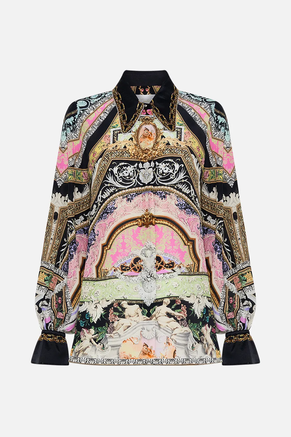 CURVED COLLAR BLOUSE FLORENCE FIELD DAY
