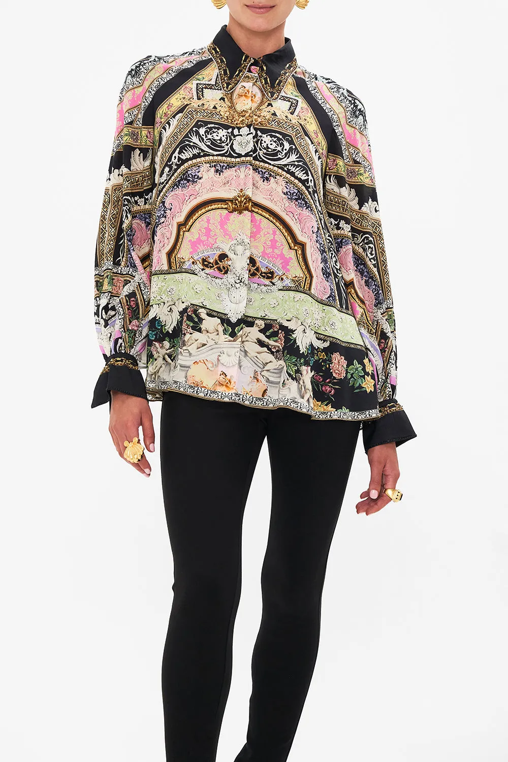 CURVED COLLAR BLOUSE FLORENCE FIELD DAY