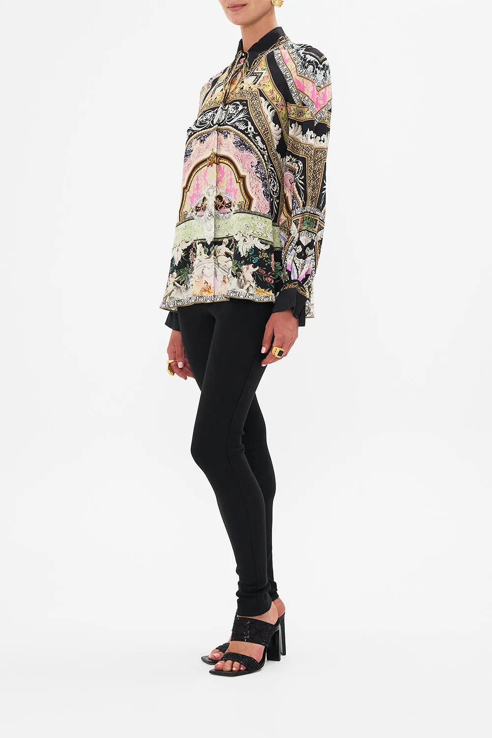 CURVED COLLAR BLOUSE FLORENCE FIELD DAY