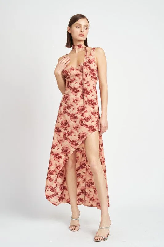 EMORY PARK Floral Asymmetrical High-Low Cocktail Dress