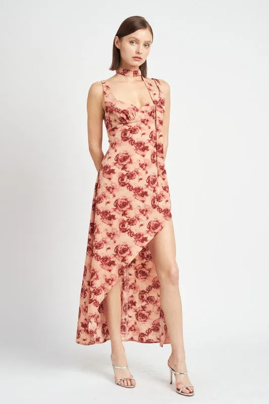 EMORY PARK Floral Asymmetrical High-Low Cocktail Dress