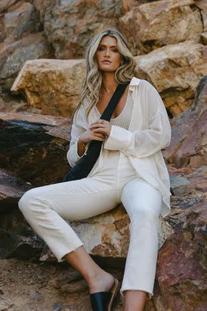 Ginny Sheer Button Up in Cream