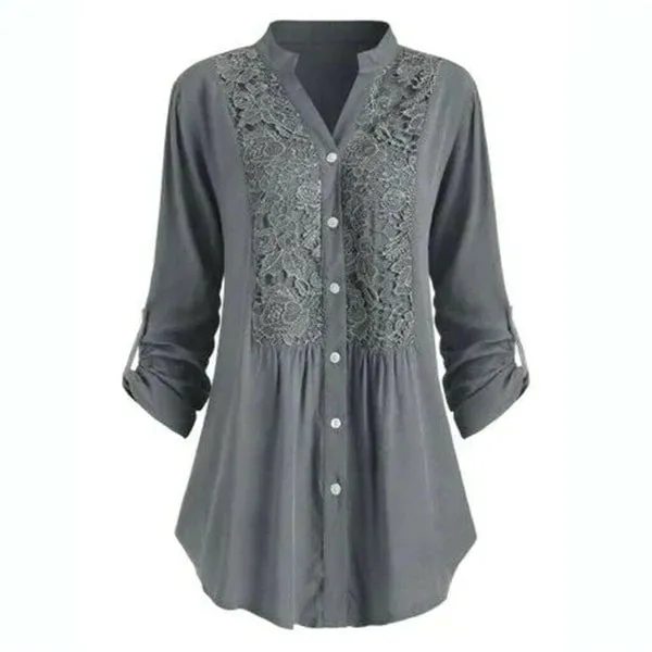 Ivyshape | Casual Loose Fit Long Sleeve Blouse for Women