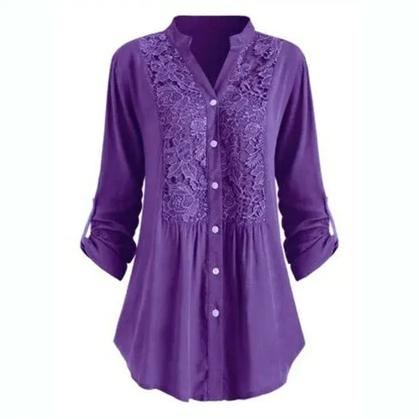 Ivyshape | Casual Loose Fit Long Sleeve Blouse for Women