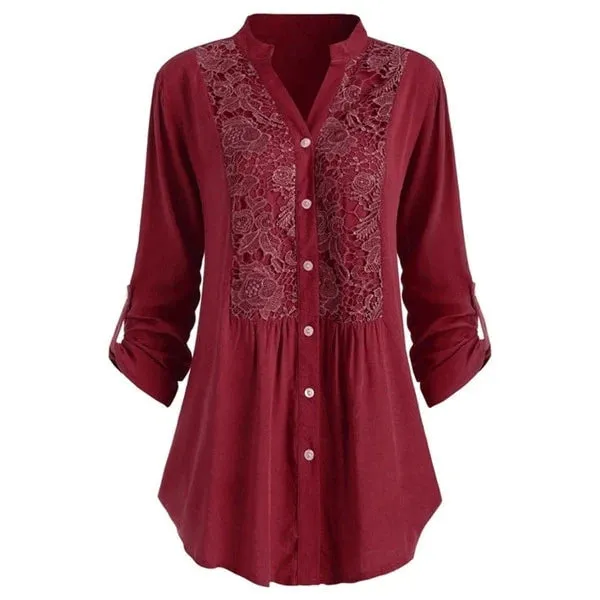 Ivyshape | Casual Loose Fit Long Sleeve Blouse for Women