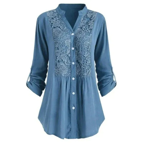 Ivyshape | Casual Loose Fit Long Sleeve Blouse for Women