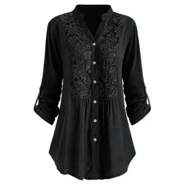 Ivyshape | Casual Loose Fit Long Sleeve Blouse for Women