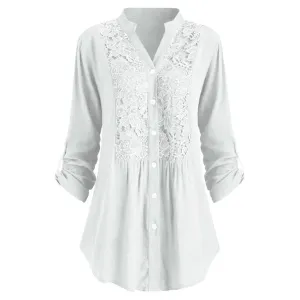 Ivyshape | Casual Loose Fit Long Sleeve Blouse for Women