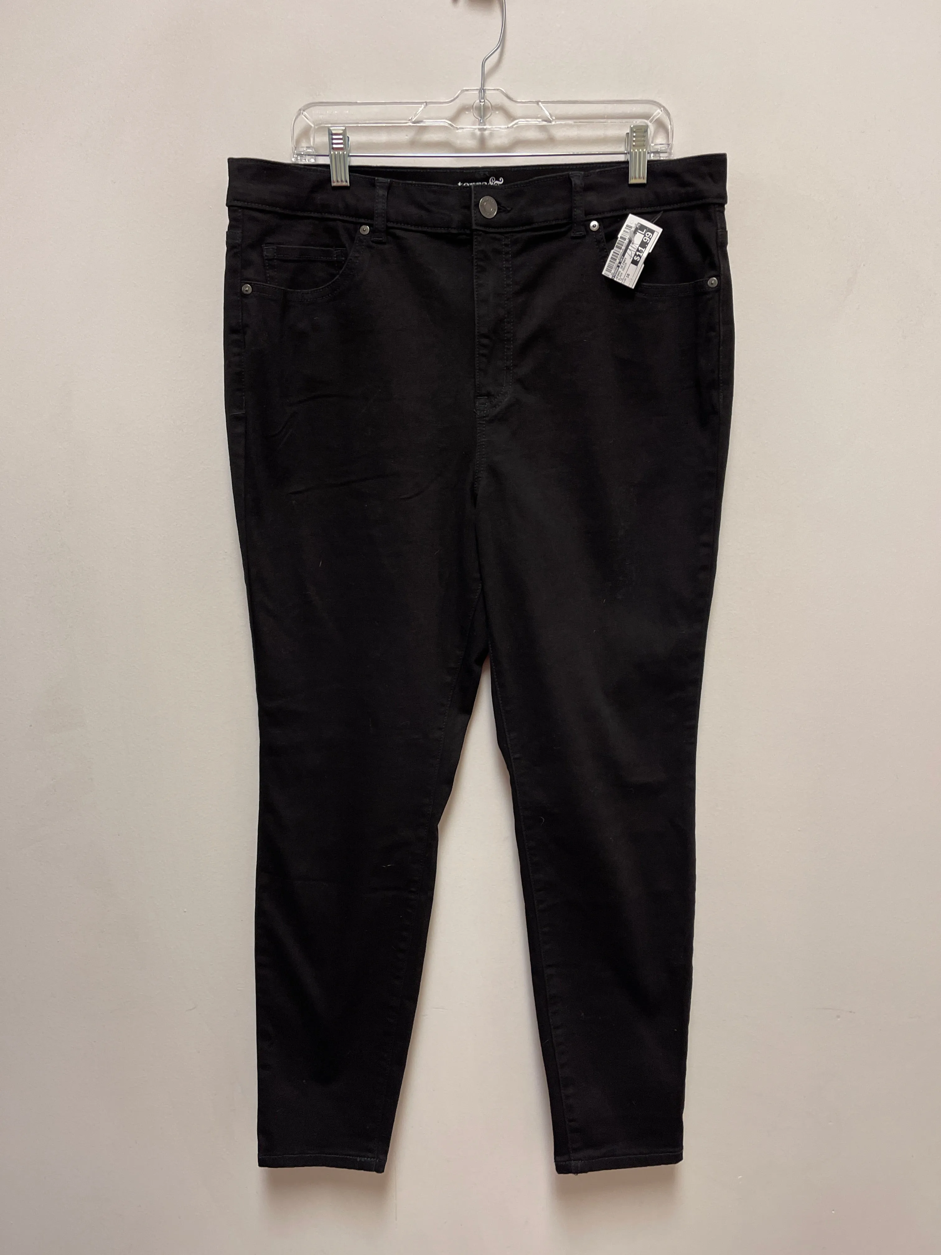 Jeans Skinny By Terra & Sky In Black Denim, Size: 16
