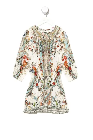 KIDS RELAXED SHIRRED WAIST DRESS 12-14 SHAKESPEARES GARDEN