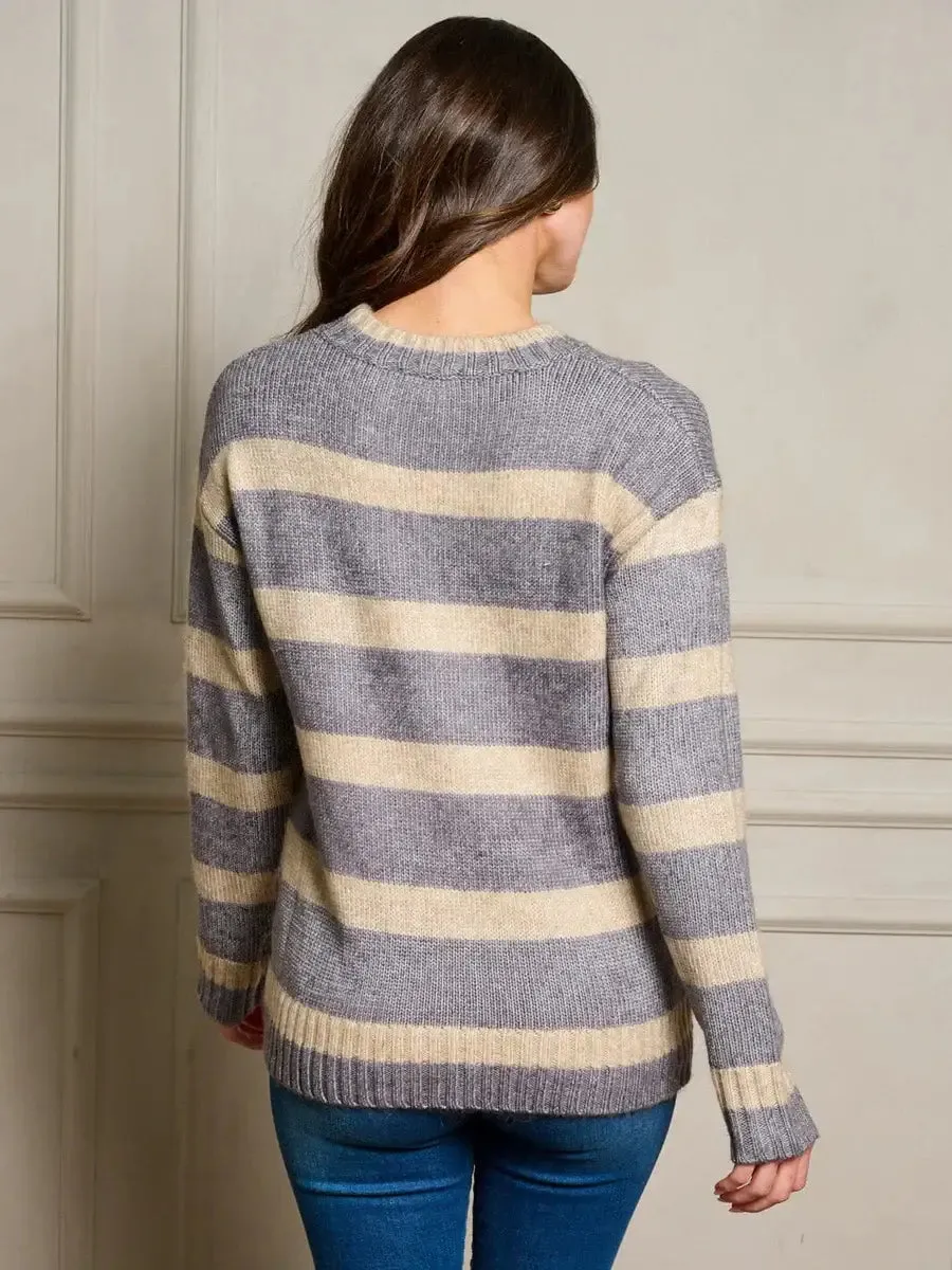 LONG SLEEVE STRIPES PULLOVER SWEATER