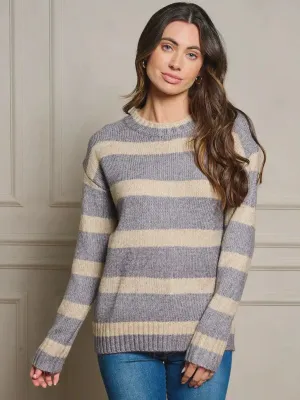 LONG SLEEVE STRIPES PULLOVER SWEATER