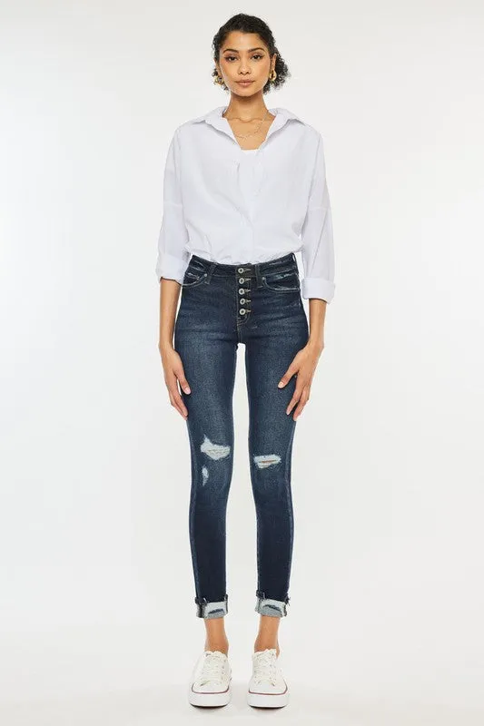 Love Train High Rise Cuffed Ankle Skinny Jeans