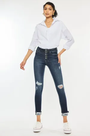 Love Train High Rise Cuffed Ankle Skinny Jeans