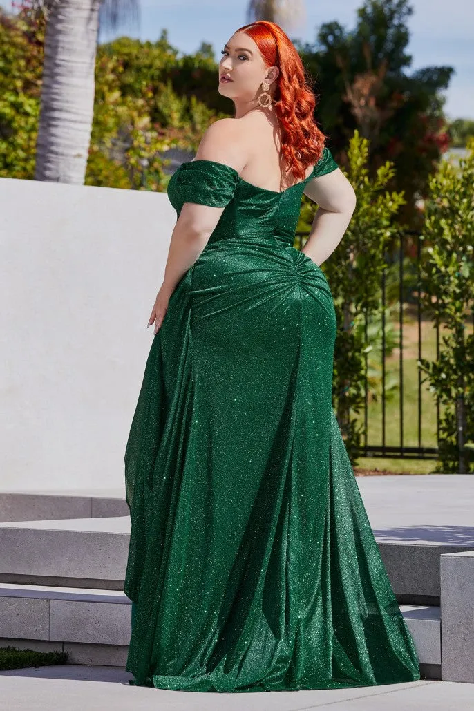 Lustrous Life | Off the Shoulder Glitter Gown | LaDivine CD878