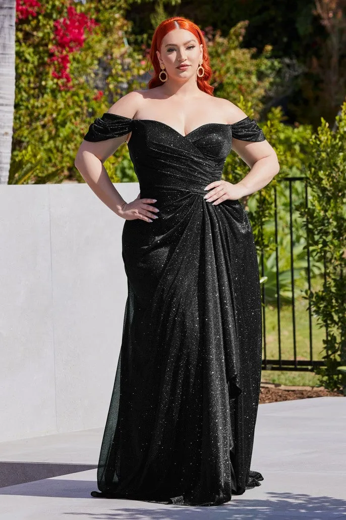 Lustrous Life | Off the Shoulder Glitter Gown | LaDivine CD878