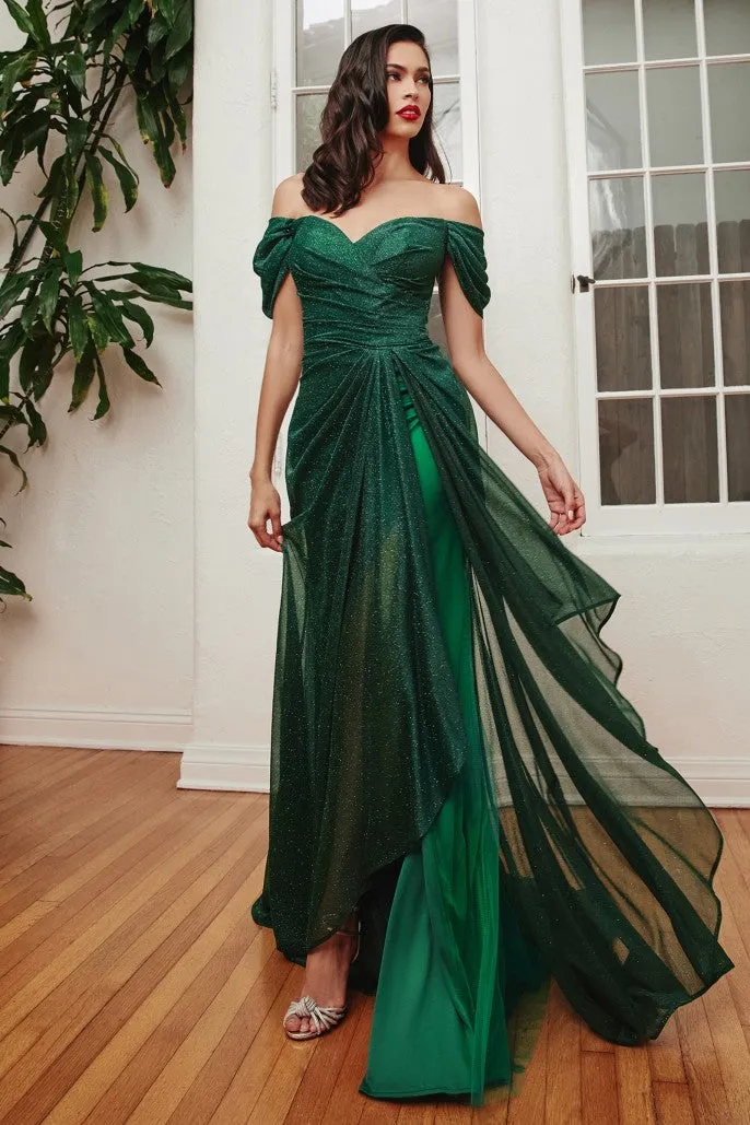 Lustrous Life | Off the Shoulder Glitter Gown | LaDivine CD878
