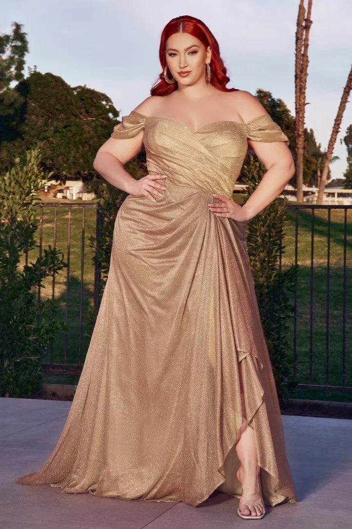 Lustrous Life | Off the Shoulder Glitter Gown | LaDivine CD878