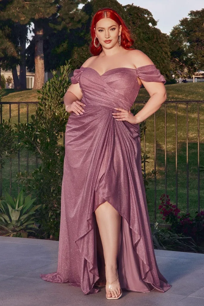Lustrous Life | Off the Shoulder Glitter Gown | LaDivine CD878