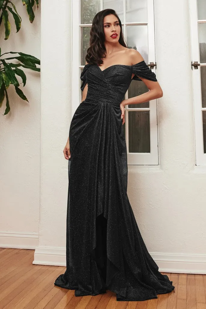 Lustrous Life | Off the Shoulder Glitter Gown | LaDivine CD878