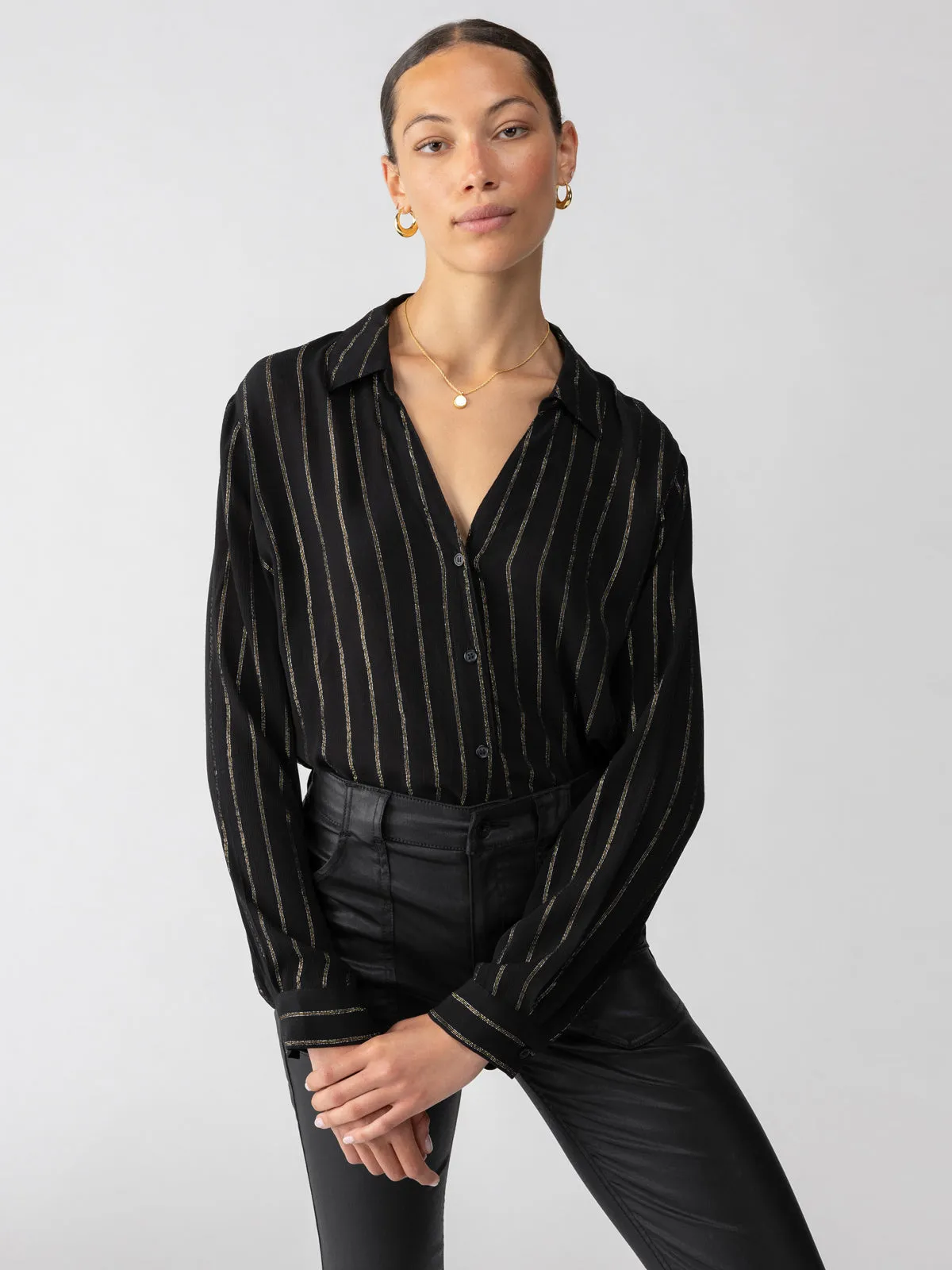 Metallic Shirt Black